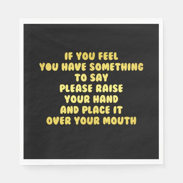 Lustigt höja handen för att tala skämt pappersservett (Framsidan)