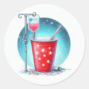 Lustigt "Hon kommer att ringa Shots" Nurse Grad Runt Klistermärke