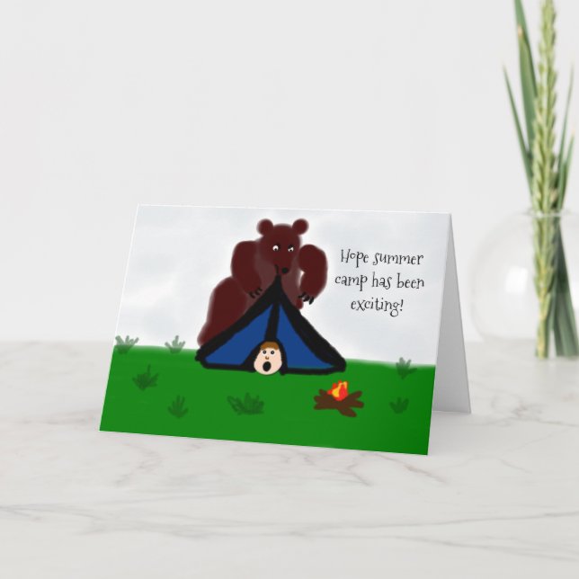 Lustigt "Hoppas att du har Roligt på Camp" Hälsnin Kort (Framsida)