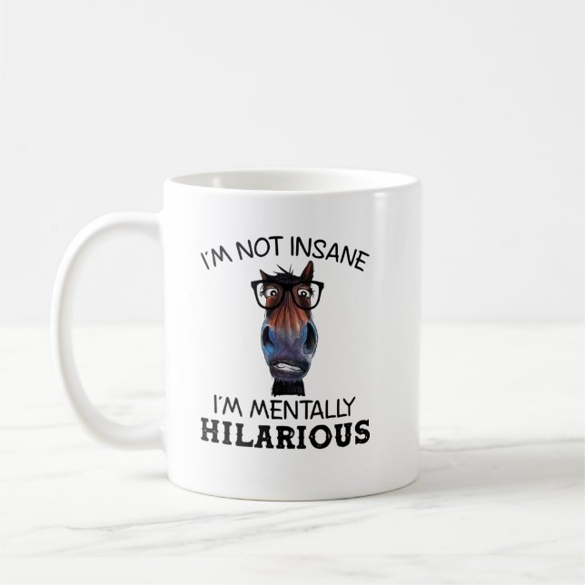 Lustigt Horse, jag är inget galet Superskoj Kaffemugg (Vänster)