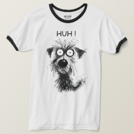 Lustigt HUH! Hund Sketch Manar's Ringer T-Shirt