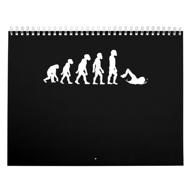 Lustigt humant simmande evolutionssvimmer-Simma Kalender (Omslag)