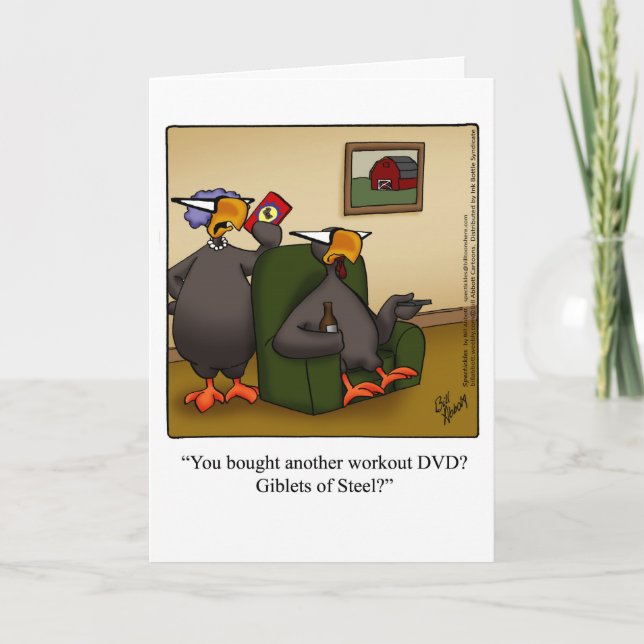 Lustigt Humor-hälsningskort för Thanksgiving Helgkort (Framsida)