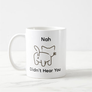 Lustigt Humor Sarcasm Cat Doodle hörde inte ren Kaffemugg