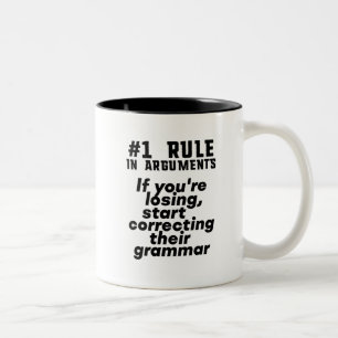 Lustigt humoristisk Grammar-citat - engelsk lärar Två-Tonad Mugg