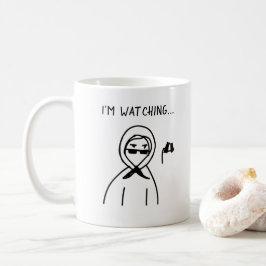 Lustigt humoristisk jag tittar på dig Gag Quirky G Kaffemugg
