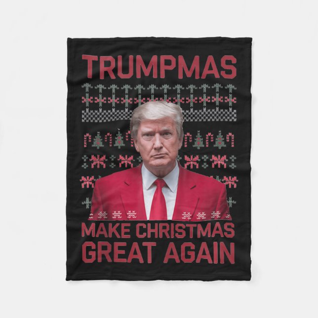 Lustigt humoristiska trumpmas Gör jul Underbar ige Fleecefilt (Framsidan)