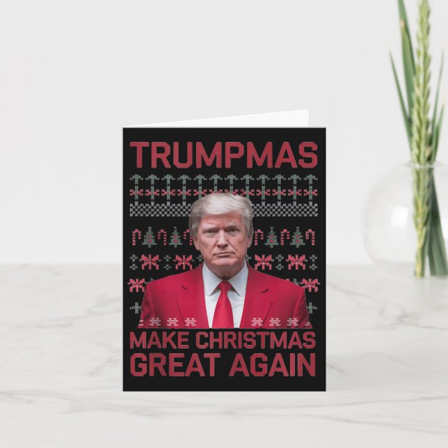 Lustigt humoristiska trumpmas Gör jul Underbar ige Kort (Framsida)