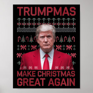 Lustigt humoristiska trumpmas Gör jul Underbar ige Poster