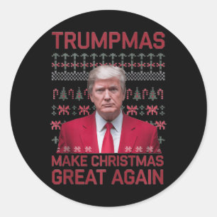 Lustigt humoristiska trumpmas Gör jul Underbar ige Runt Klistermärke