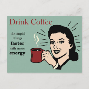 Lustigt humoristiskt Retro-kaffe Poster Vykort