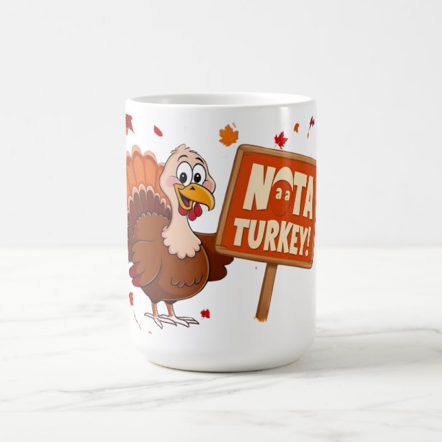 Lustigt Humous Cute Thanksgiving Turkiet Mugg (Center)