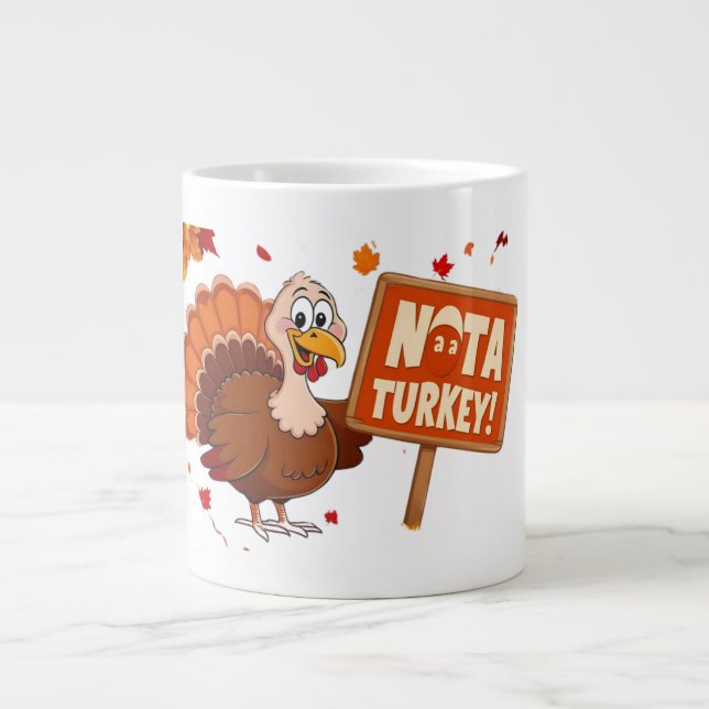 Lustigt Humous Cute Thanksgiving Turkiet Mugg Jumbo Mugg (Framsidan)