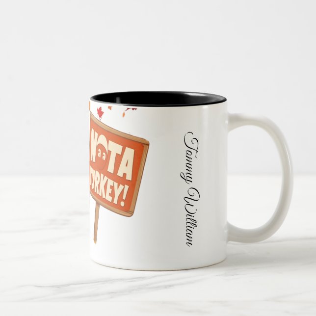 Lustigt Humous Cute Thanksgiving Turkiet Två-Tonad Mugg (Höger)