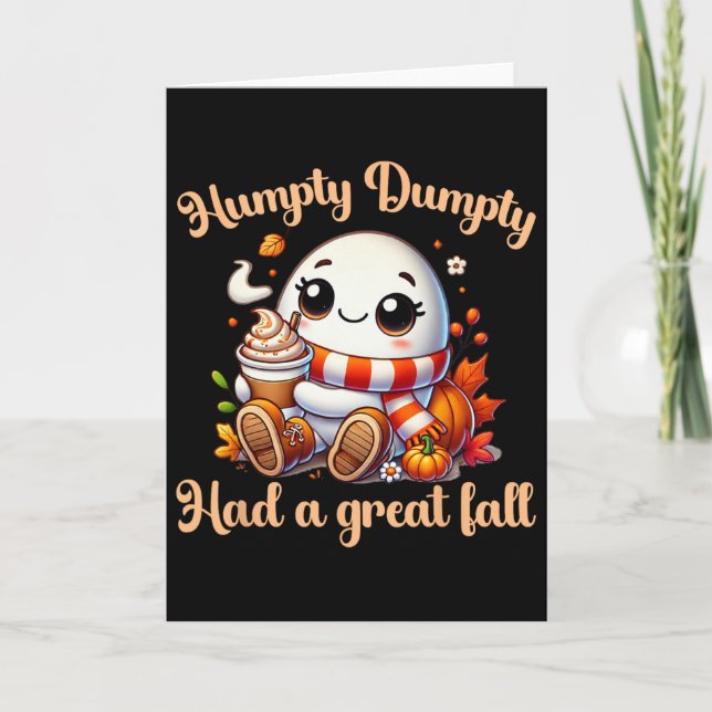 Lustigt Humpty Dumpty hade Underbara höstbarn Kort (Framsida)