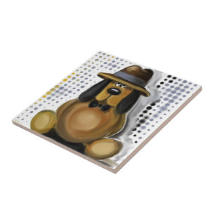 Lustigt Hund Ceramic Tile Kakelplatta