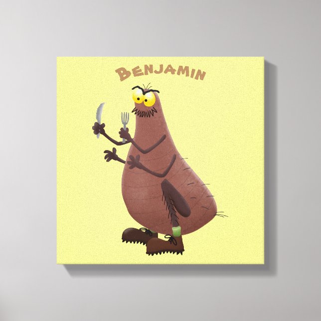 Lustigt hungrig ful loppa tecknad canvastryck (Framsida)