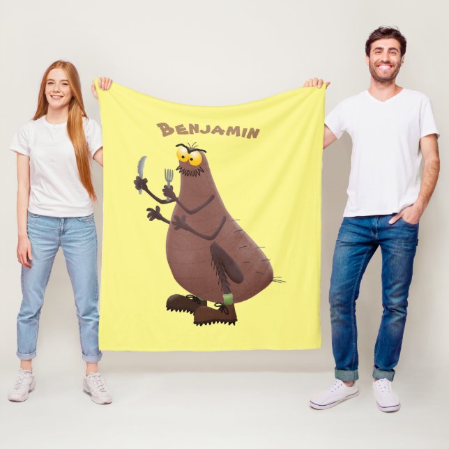 Lustigt hungrig ful loppa tecknad fleecefilt (På plats)