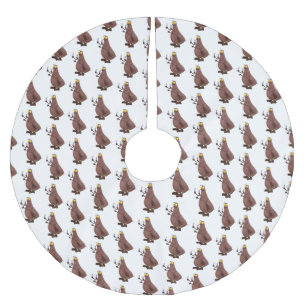 Lustigt hungrig ful loppa tecknad julgransmatta borstad polyester