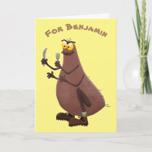 Lustigt hungrig ful loppa tecknad kort