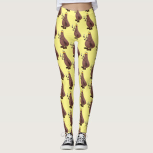 Lustigt hungrig ful loppa tecknad leggings