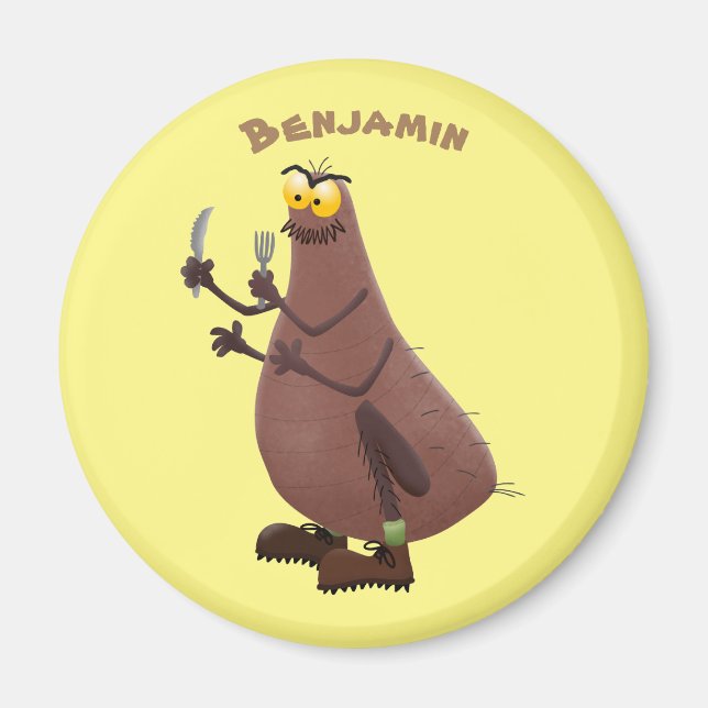 Lustigt hungrig ful loppa tecknad magnet (Framsidan)