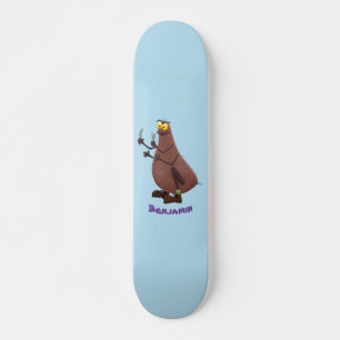 Lustigt hungrig ful loppa tecknad mini skateboard bräda 18,5 cm