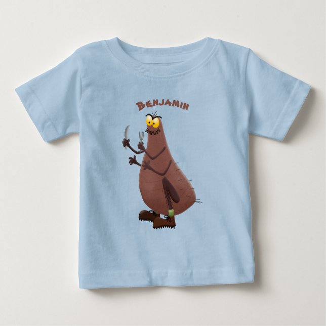 Lustigt hungrig ful loppa tecknad t shirt (Framsida)