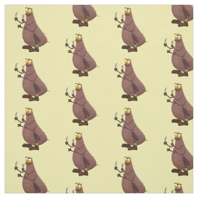 Lustigt hungrig ful loppa tecknad tyg (Provkarta)