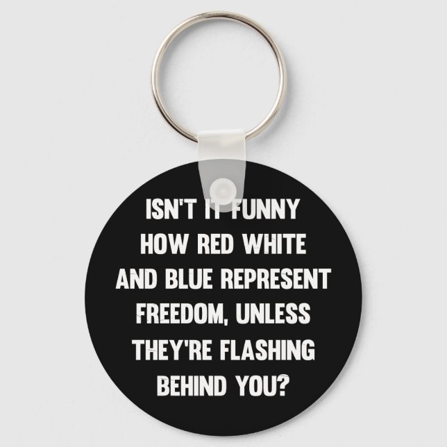 Lustigt hur rött vitt och blått... nyckelring (Framsida)