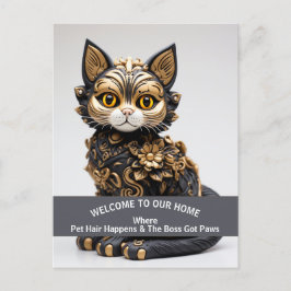 Lustigt husvänligt varnande Chef Cat Vykort