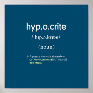 Lustigt hyckleri definition vegan square poster