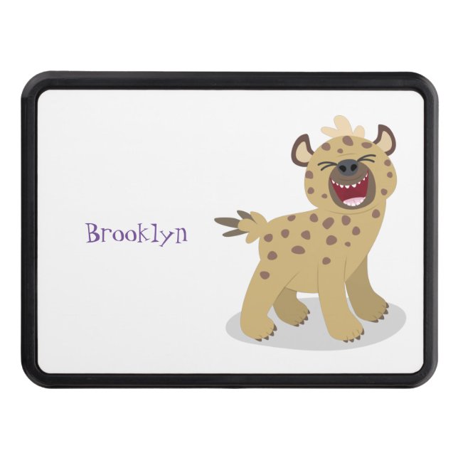 Lustigt hyena skrattande illustration av tecknaden dragkroksskydd (Framsidan)