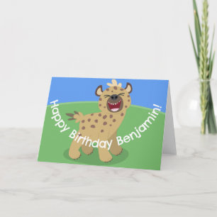 Lustigt hyena skrattande illustration av tecknaden kort