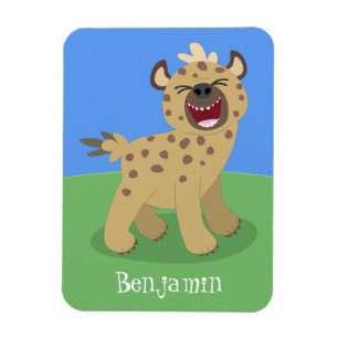 Lustigt hyena skrattande illustration av tecknaden magnet