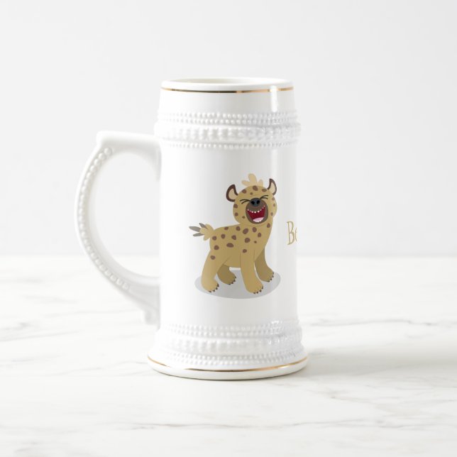 Lustigt hyena skrattande illustration av tecknaden sejdel (Vänster)