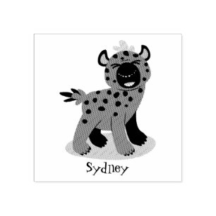 Lustigt hyena skrattande illustration av tecknaden stämpel