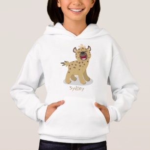 Lustigt hyena skrattande illustration av tecknaden t shirt