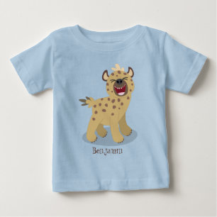 Lustigt hyena skrattande illustration av tecknaden t shirt
