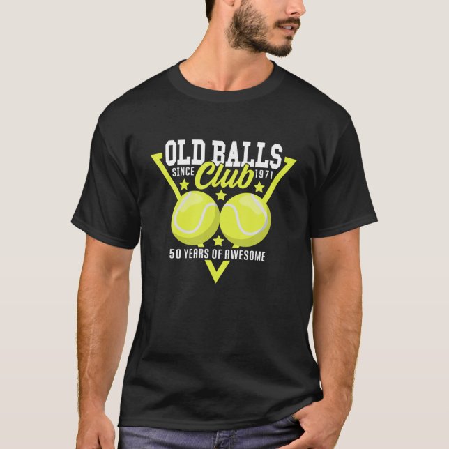 Lustigt i 50:e födelsedagen I Tennis I Gamla Bolla T Shirt (Framsida)