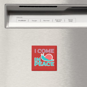 Lustigt "I com in peace" Lustigt citat Matching pa Magnet