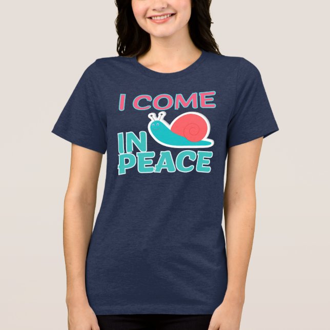 Lustigt "I com in peace" Lustigt citat Matching pa T Shirt (Framsida)