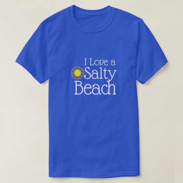 Lustigt "I Kärlek a Salty Beach" T Shirt (Design framsida)