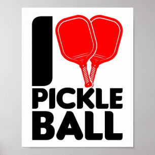 Lustigt i Kärlek Pickleball Heart Poster