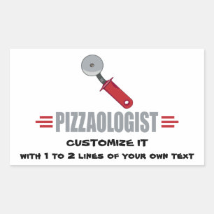 Lustigt i Kärlek Pizza Rektangulärt Klistermärke