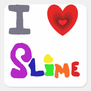 Lustigt i Kärlek Slime Art Fyrkantigt Klistermärke