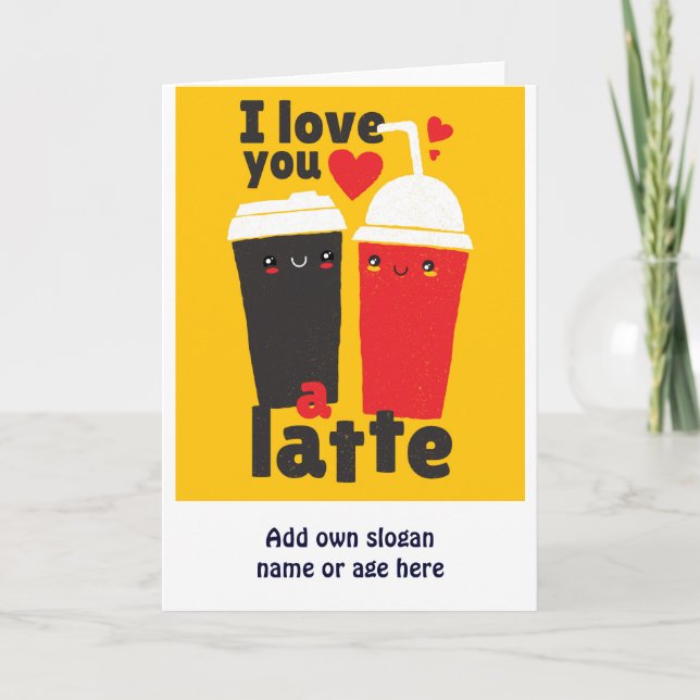 Lustigt i Kärlek - Valentineser för LATTE-kaffe Kort (Framsida)