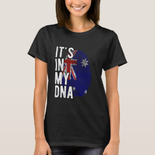 Lustigt i min DNA Australia flagga Fingerprint T Shirt