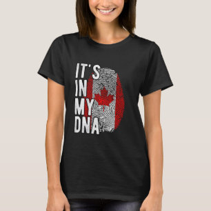Lustigt i min DNA Canada flagga Fingerprint T Shirt