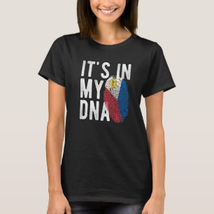 Lustigt i min DNA-filippinska flagga Fingerprint T Shirt